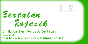 bertalan rojcsik business card